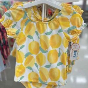 NEW WITH TAGS Baby Girls short Sleeve LEMONS 2 Piece Rashguard 12M, 2T,…